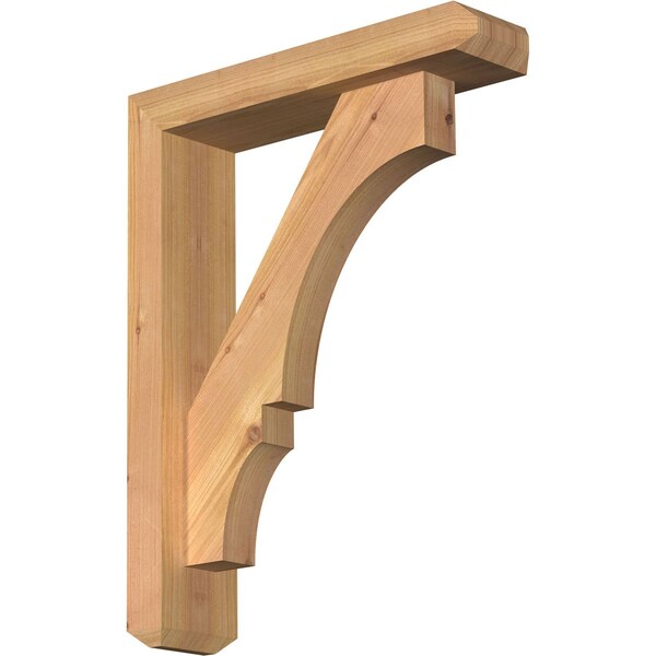 Ekena Millwork Balboa Craftsman Smooth Bracket w/ Offset Brace, Western Red Cedar, 3 1/2"W x 14"D x 18"H BKT0402X14X18BOA04SWR - main